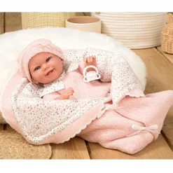 Baby Arias Doll with Pink Blanket (35cm)