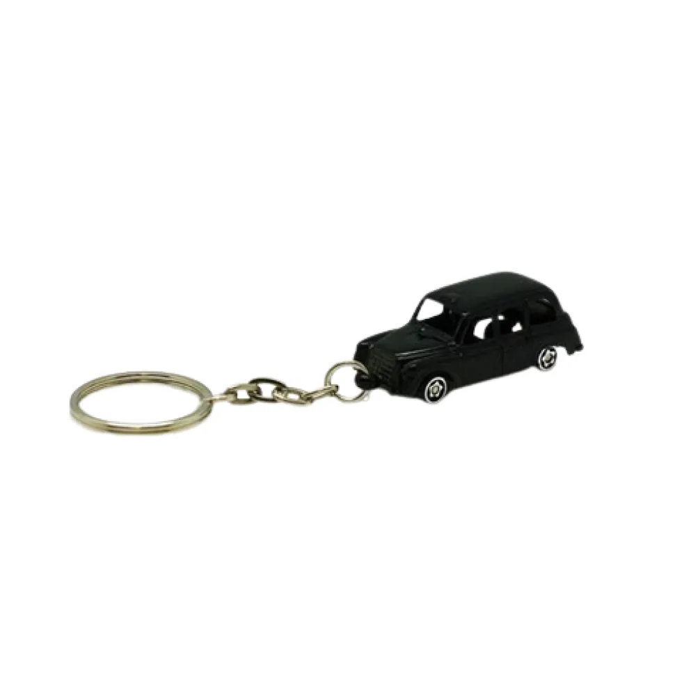 Black Taxi Metal Die Cast Keyring