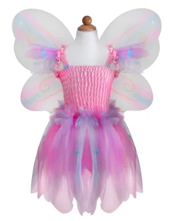 Butterfly Dress With Wings And Wand Pink (5-6 years)