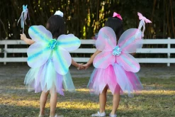 Butterfly Dress With Wings And Wand Green (5-6 years)