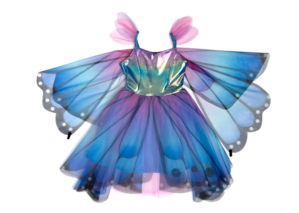 Butterfly Twirl Dress, Wings And Headband Blue / Purple (3-4 years)