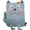 Embroidered Cat Cushion