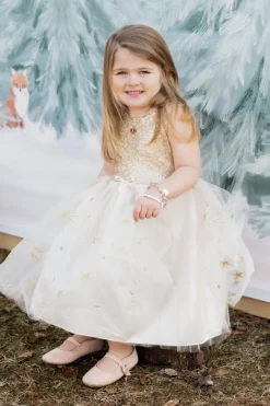 Golden Glam Princess Party Dress (7-8 years)