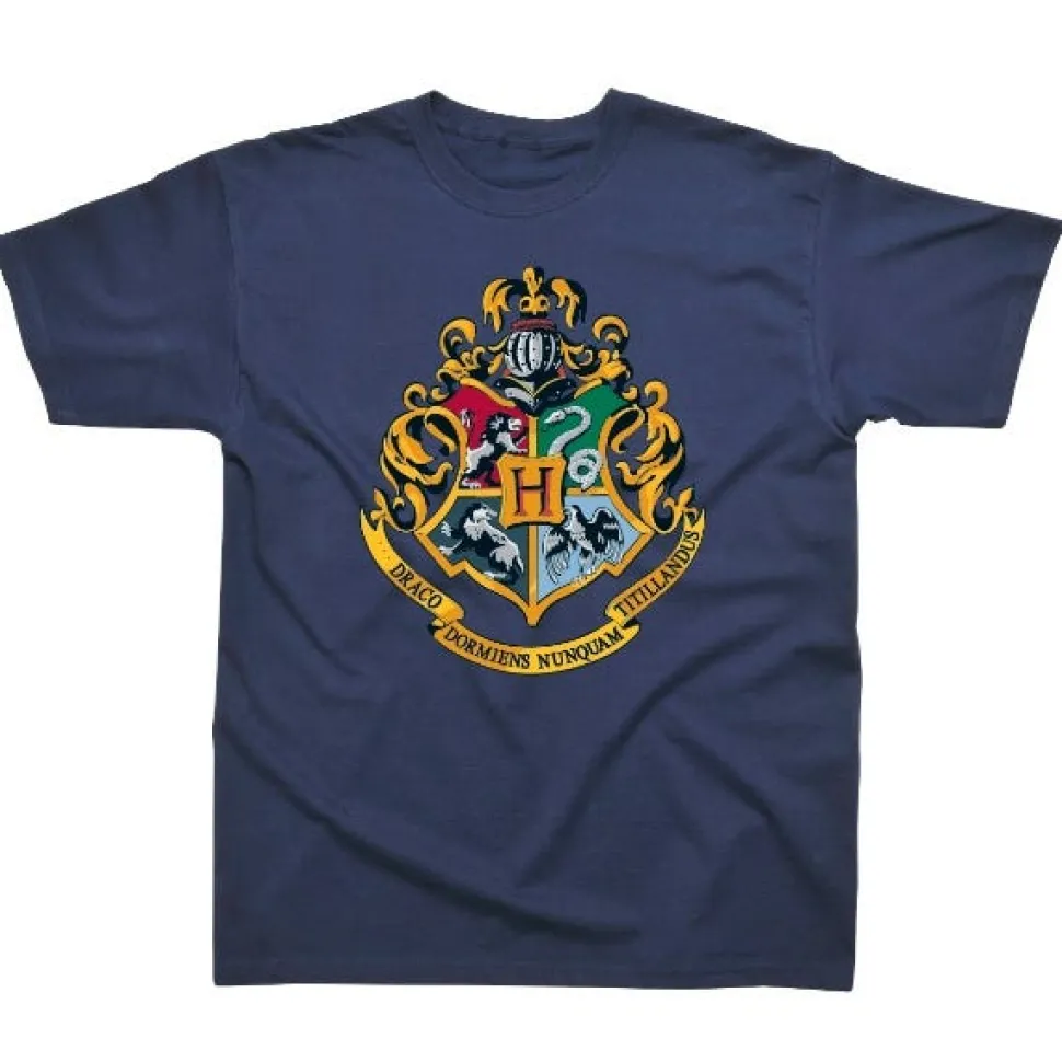 Harry Potter Hogwarts Crest Children's Navy T-Shirt Age 7-8