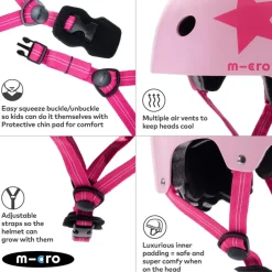 Helmet Pink Star Medium (55-58cm)