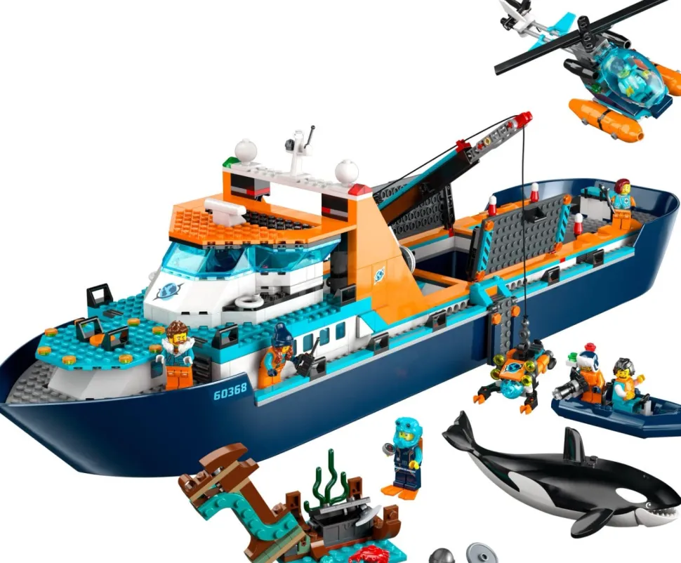 LEGO® 60368 City Arctic Explorer Ship, Big Floating Boat Toy