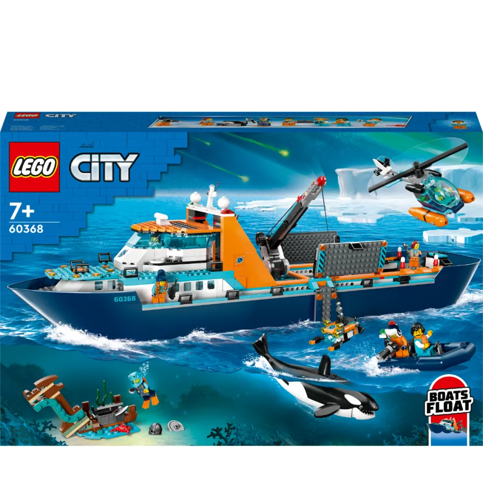 LEGO® 60368 City Arctic Explorer Ship, Big Floating Boat Toy