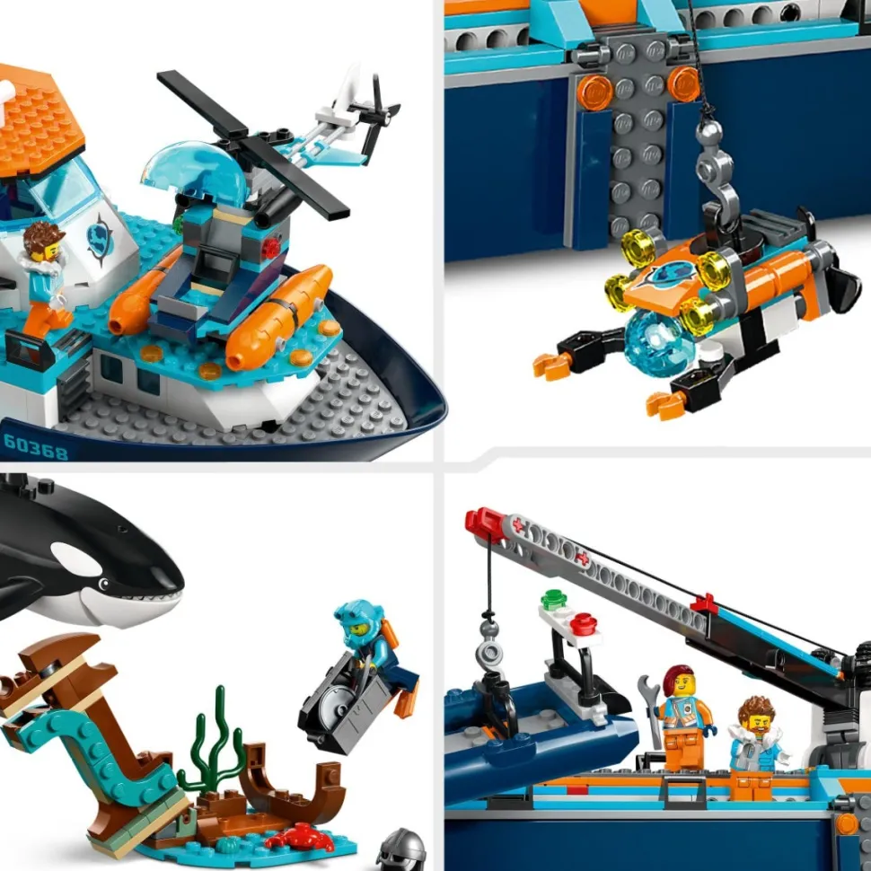 LEGO® 60368 City Arctic Explorer Ship, Big Floating Boat Toy