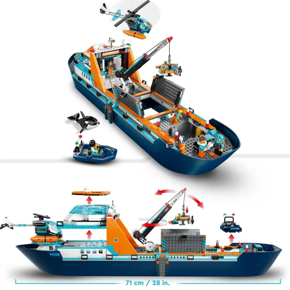 LEGO® 60368 City Arctic Explorer Ship, Big Floating Boat Toy