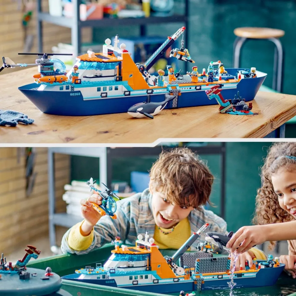 LEGO® 60368 City Arctic Explorer Ship, Big Floating Boat Toy