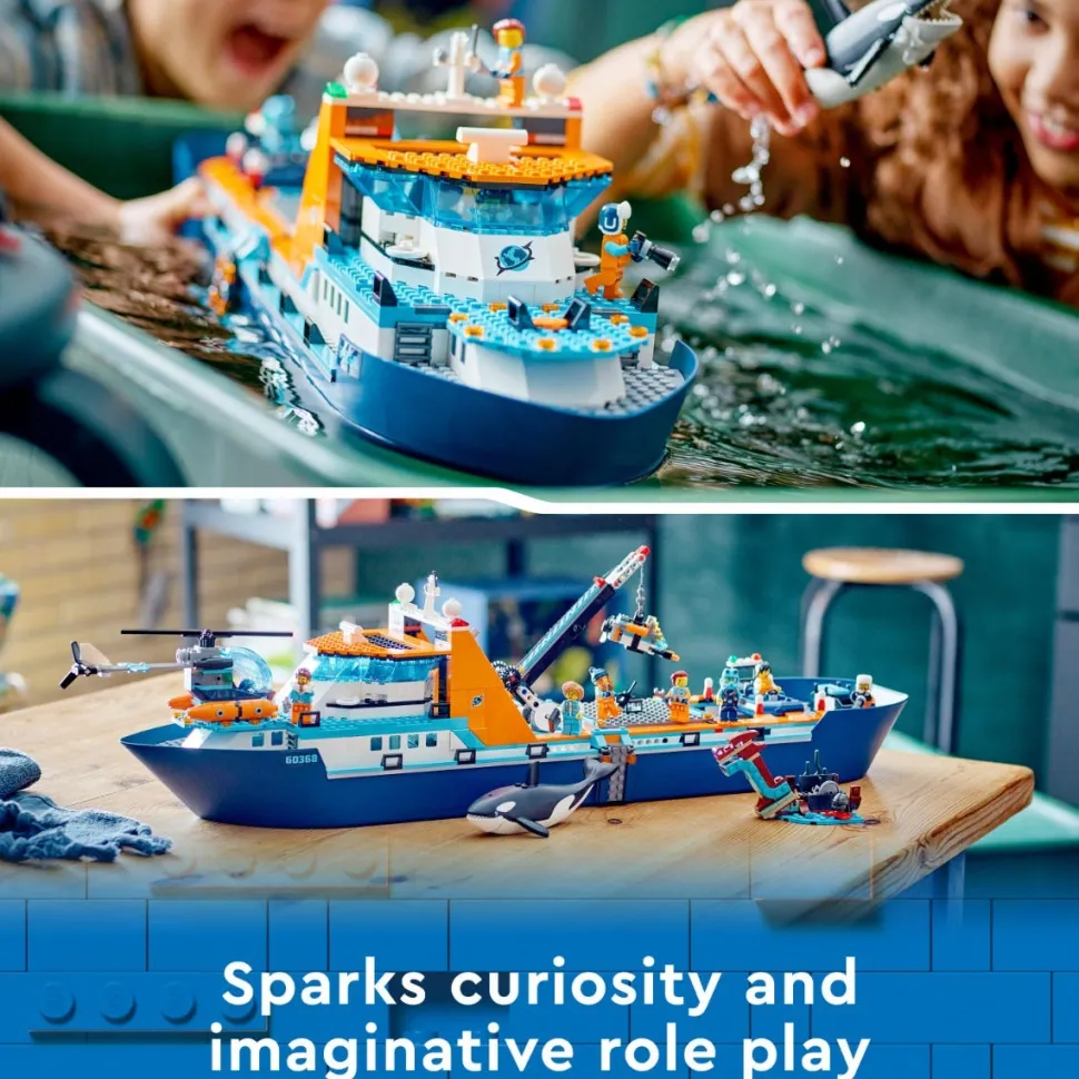 LEGO® 60368 City Arctic Explorer Ship, Big Floating Boat Toy