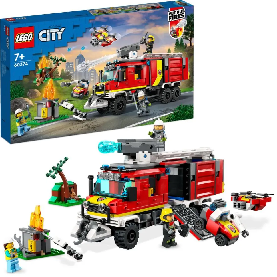 LEGO® 60374 City Fire Command Unit Set With Fire Engine Toy