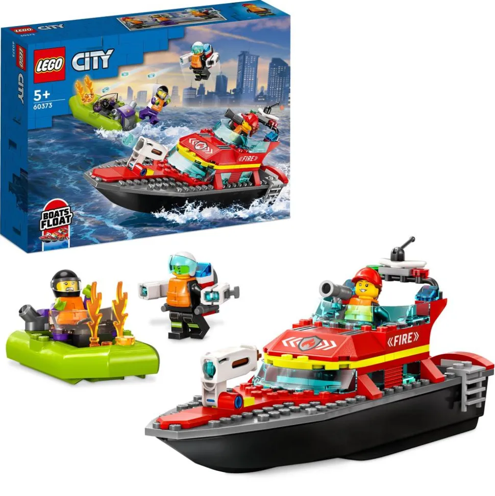 LEGO® 60373 City Fire Rescue Boat Toy, Floats On Water Set
