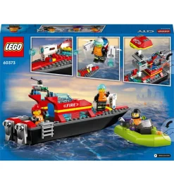 LEGO® 60373 City Fire Rescue Boat Toy, Floats On Water Set
