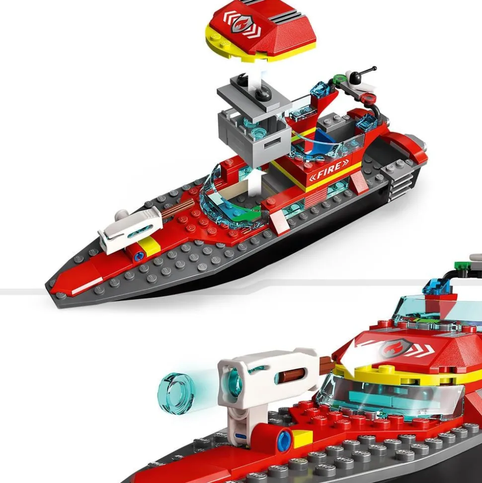 LEGO® 60373 City Fire Rescue Boat Toy, Floats On Water Set