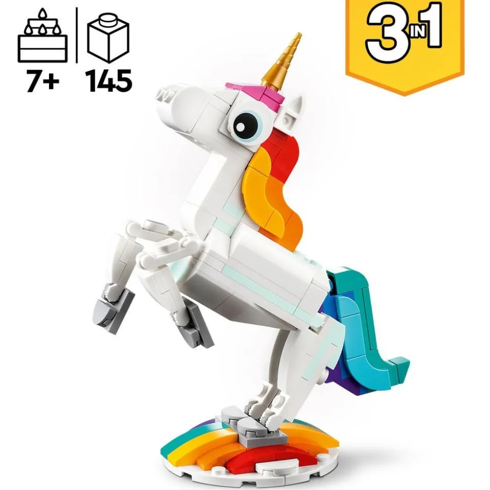LEGO® 31140 Creator 3 in 1 Magical Unicorn Toy Animal Playset