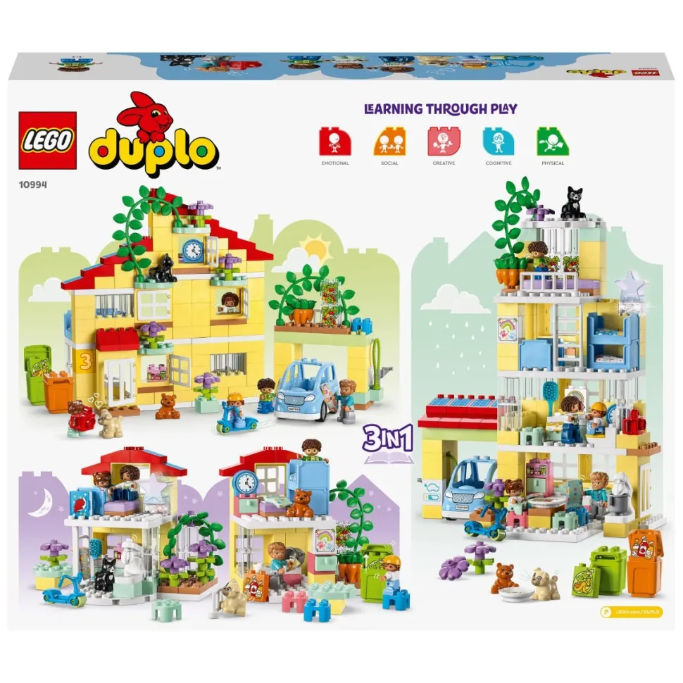 LEGO® 10994 DUPLO 3in1 Family House Toy for Toddlers Aged 3+