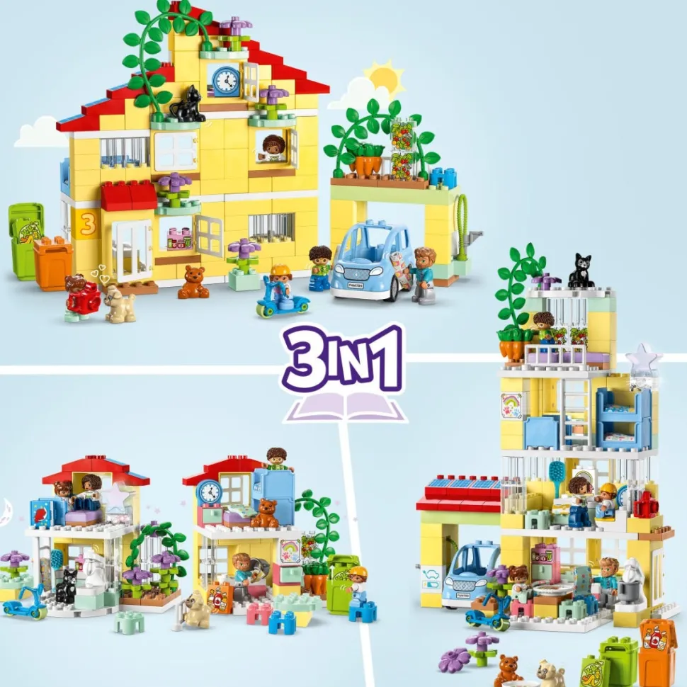 LEGO® 10994 DUPLO 3in1 Family House Toy for Toddlers Aged 3+