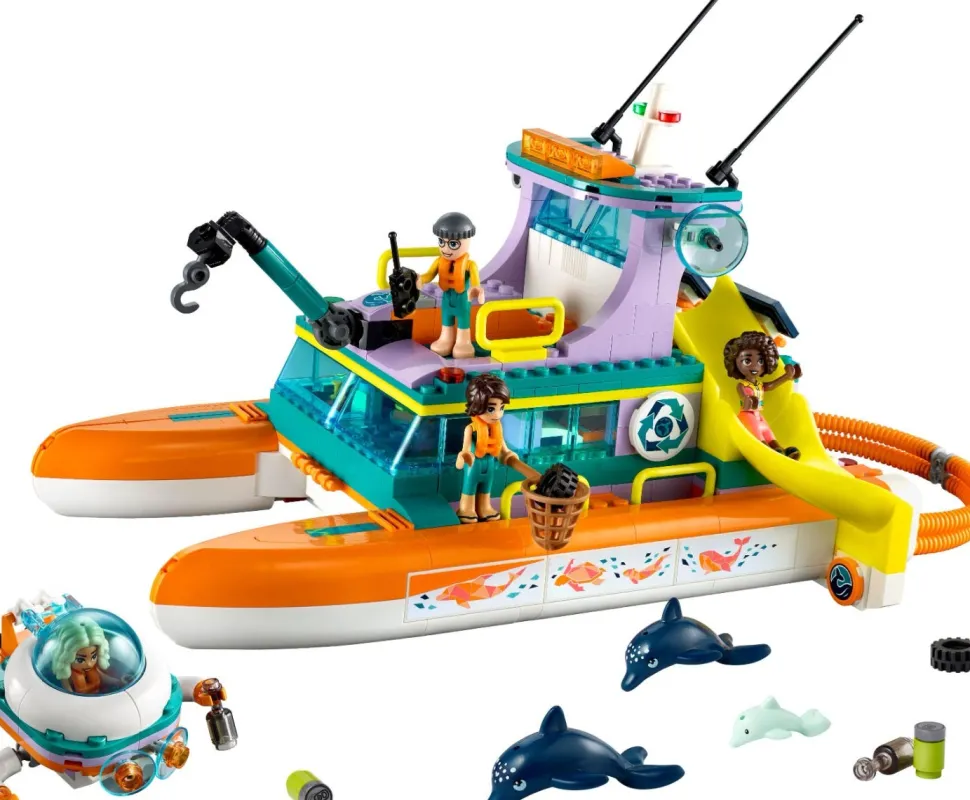 LEGO® 41734 Friends Sea Rescue Boat Toy with Dolphin Figures