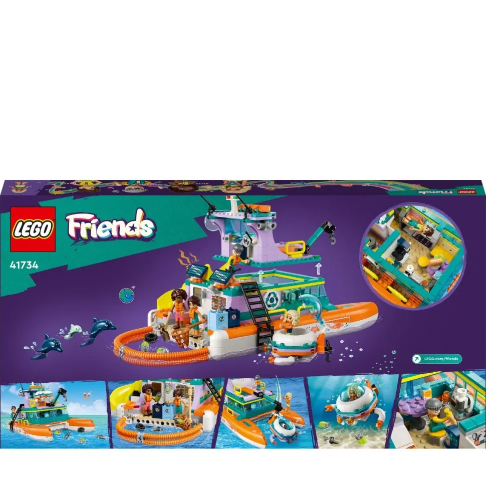 LEGO® 41734 Friends Sea Rescue Boat Toy with Dolphin Figures