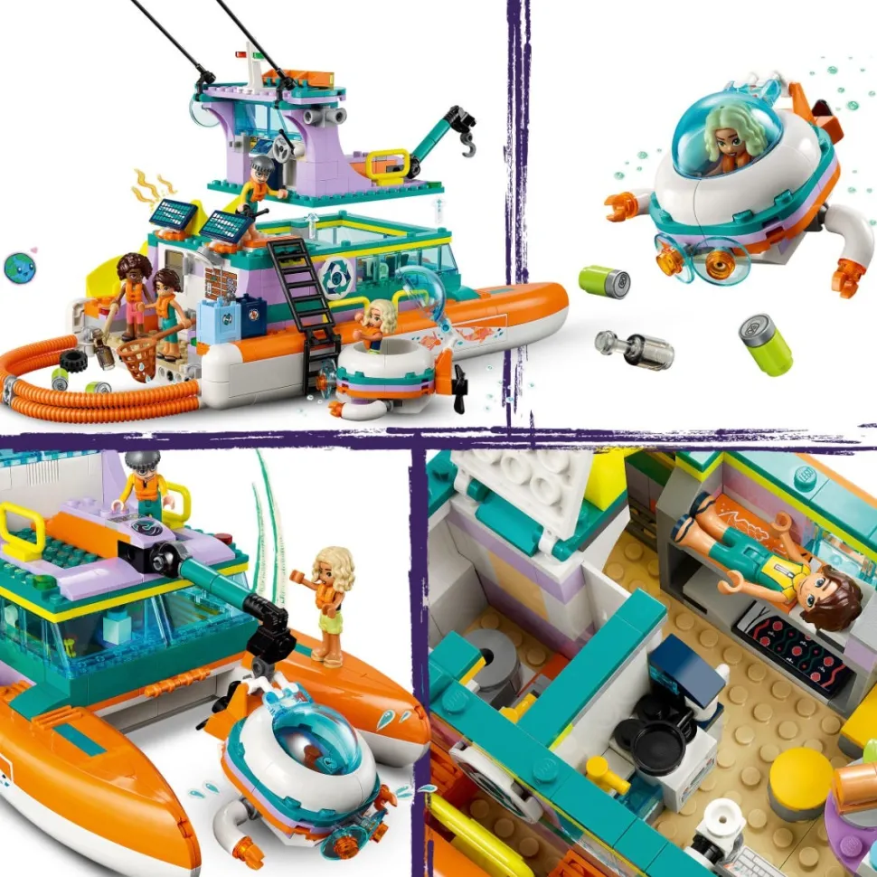 LEGO® 41734 Friends Sea Rescue Boat Toy with Dolphin Figures