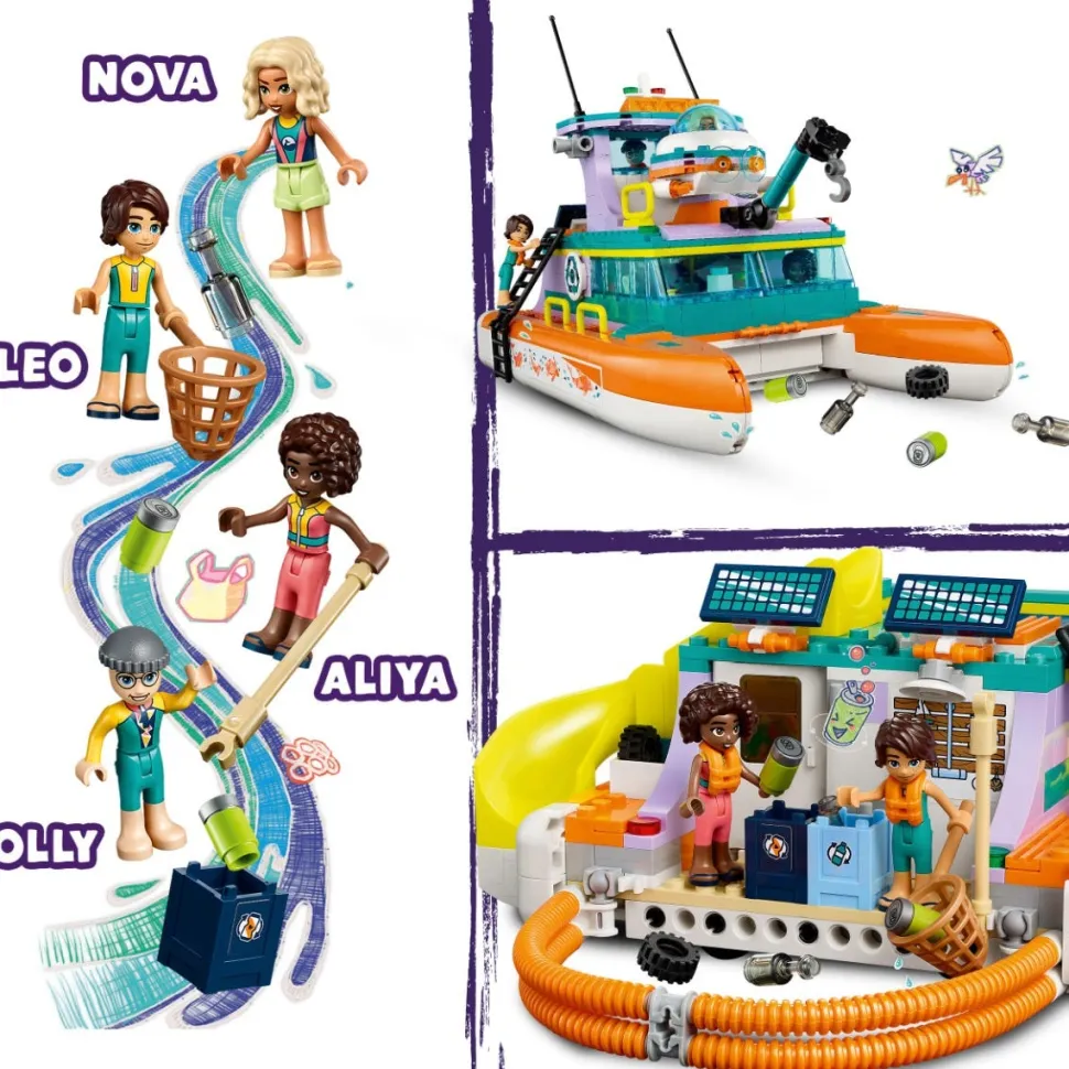 LEGO® 41734 Friends Sea Rescue Boat Toy with Dolphin Figures