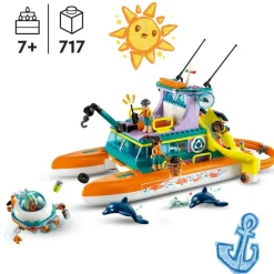 LEGO® 41734 Friends Sea Rescue Boat Toy with Dolphin Figures