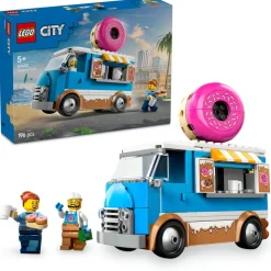 LEGO® City Doughnut Truck Toy, Set with 2 Minifigures 60452