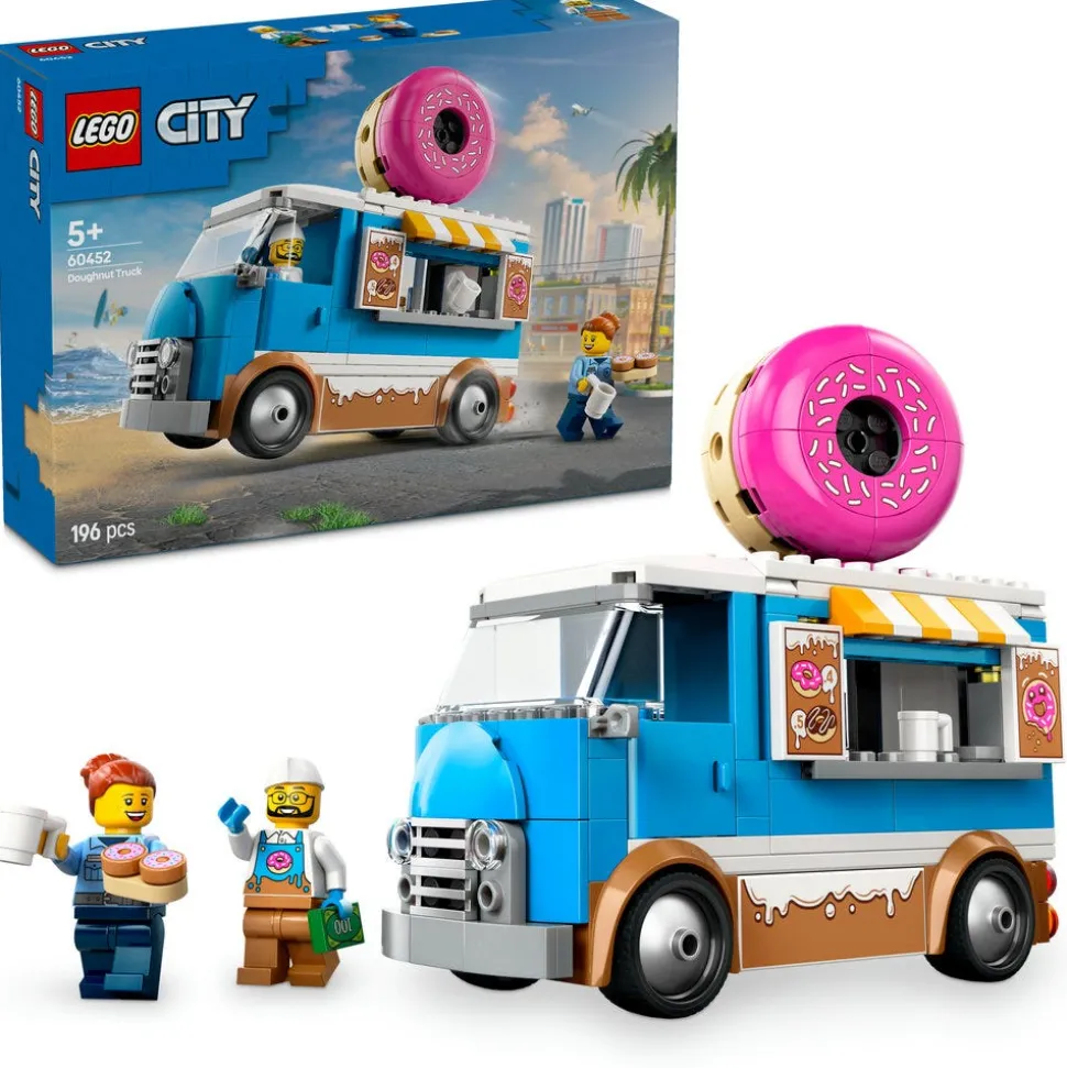 LEGO® City Doughnut Truck Toy, Set with 2 Minifigures 60452