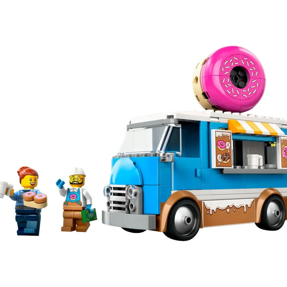 LEGO® City Doughnut Truck Toy, Set with 2 Minifigures 60452