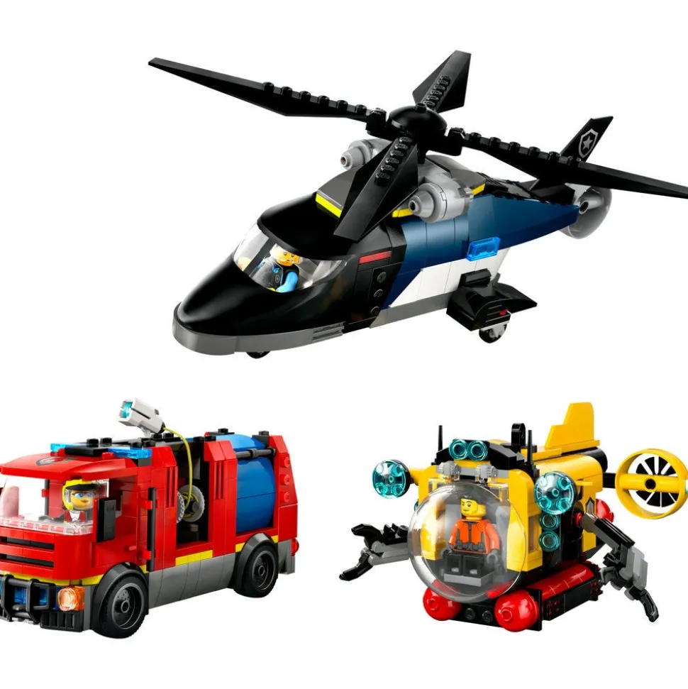 LEGO® City Helicopter, Fire Engine & Submarine Remix 60462