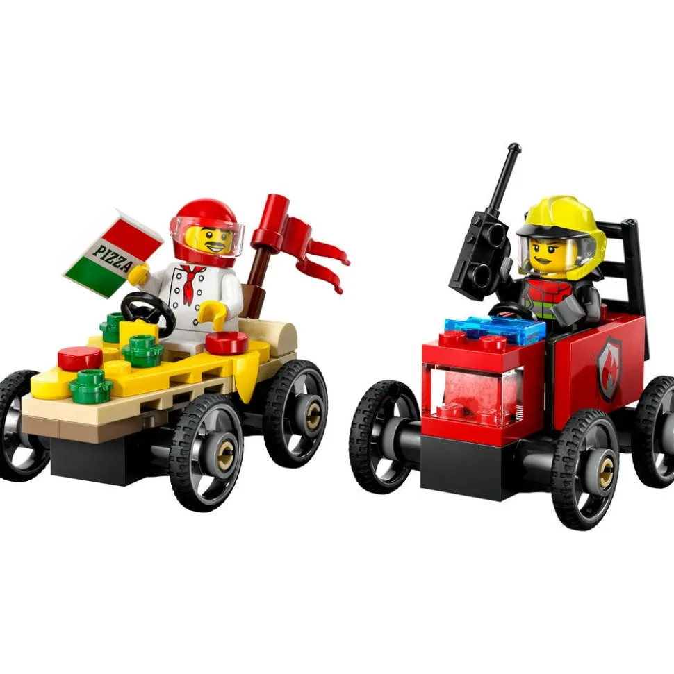 LEGO® City Pizza vs. Fire Truck Race Car Pack Toy 60458
