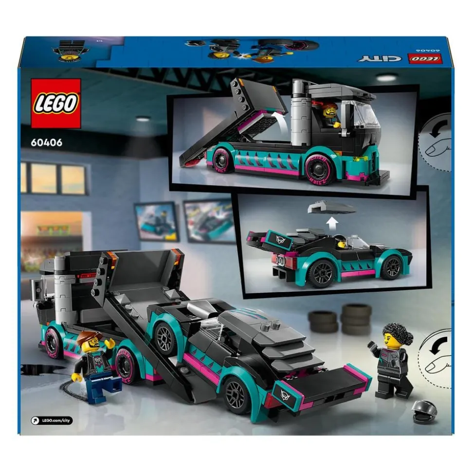 LEGO® City Race Car and Car Carrier Truck Building Toy 60406