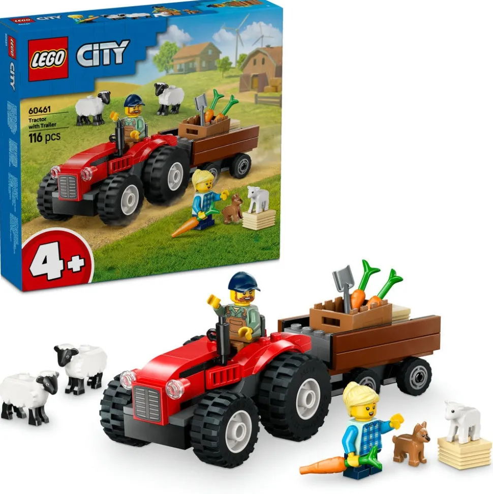 LEGO® City Red Farm Tractor with Trailer & Sheep Toys 60461