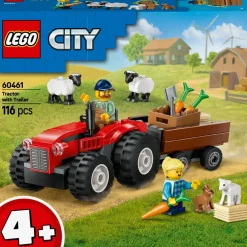 LEGO® City Red Farm Tractor with Trailer & Sheep Toys 60461