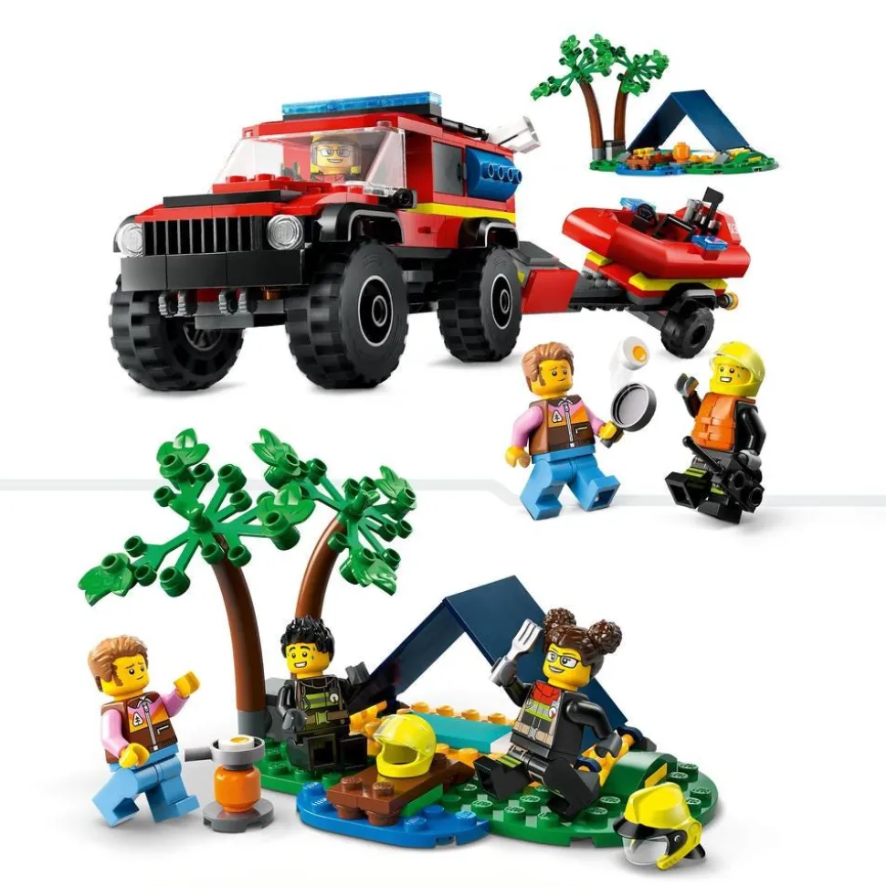 LEGO® City 4x4 Fire Engine with Rescue Boat Toy 60412