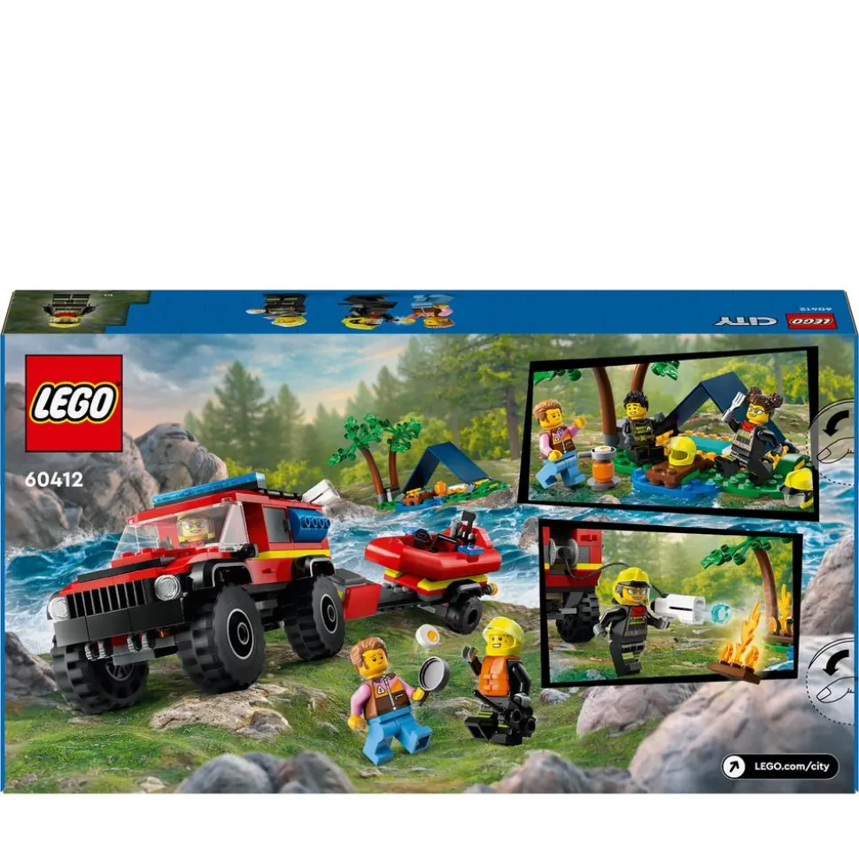 LEGO® City 4x4 Fire Engine with Rescue Boat Toy 60412