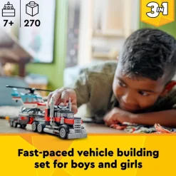 LEGO® Creator Flatbed Truck with Helicopter Toy 31146