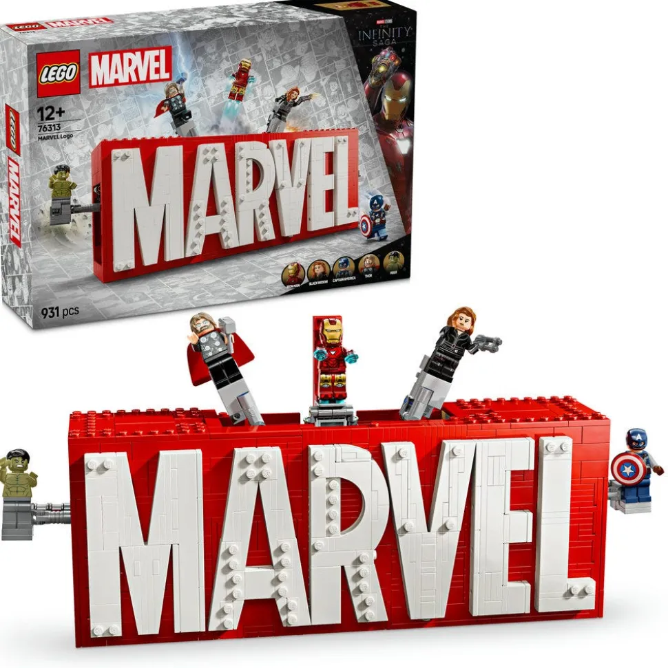 LEGO® Marvel: MARVEL Logo & Minifigures Building Toy 76313