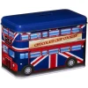 London Bus Money Box Tin Filled With Chocolate Chip Cookies
