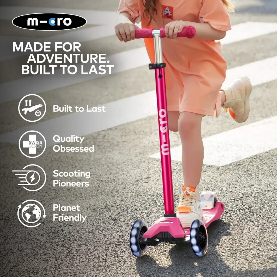 Maxi Deluxe Led Scooter Pink