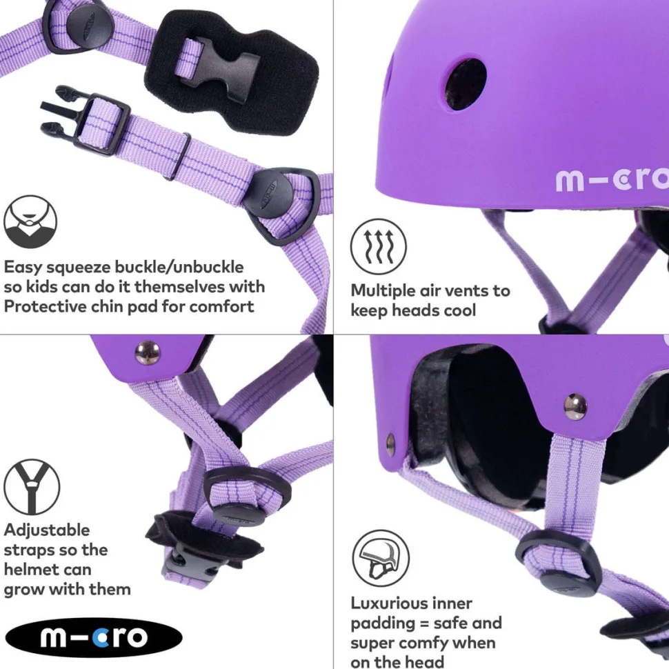 Micro Purple Matt Helmet Small (48-54Cm)
