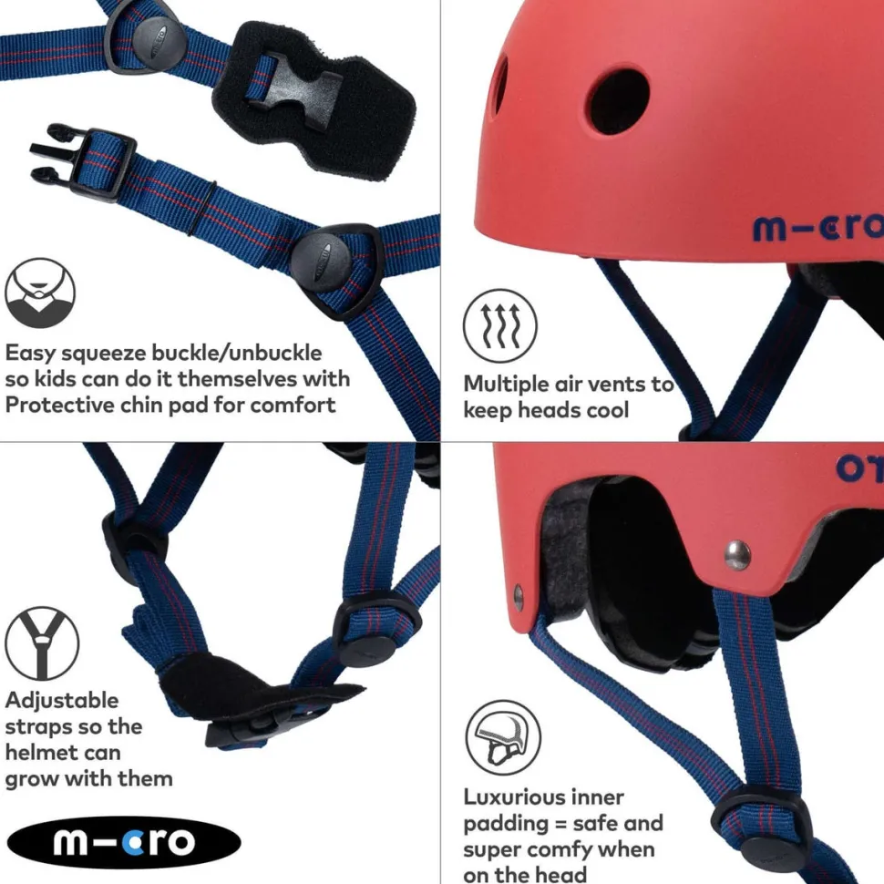 Micro Red Matt Helmet Medium (55-58Cm)