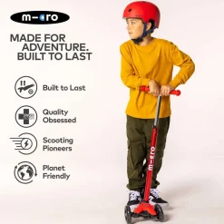Micro Red Matt Helmet Medium (55-58Cm)