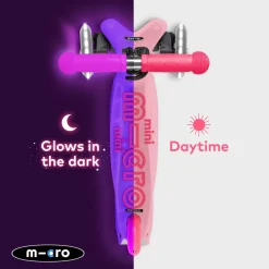 Mini Deluxe Glow Scooter With Led Wheels: Pink