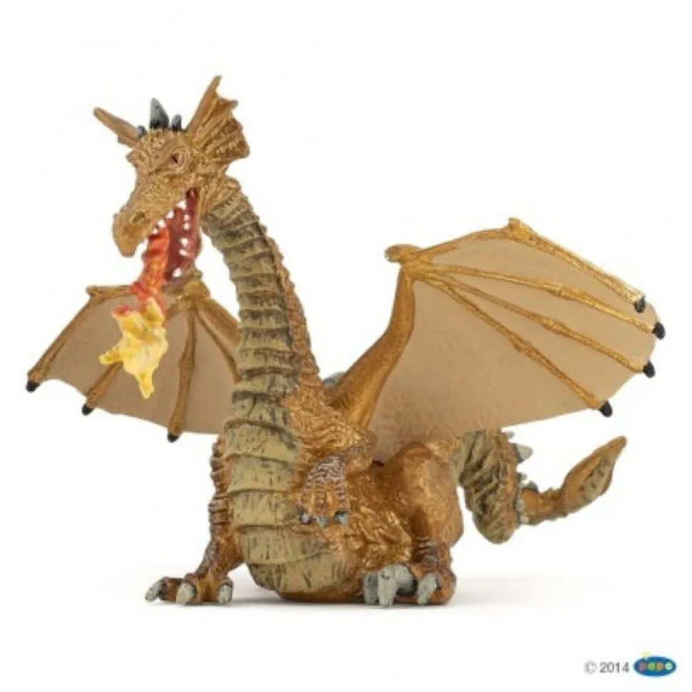 PAPO Gold Dragon With Flame