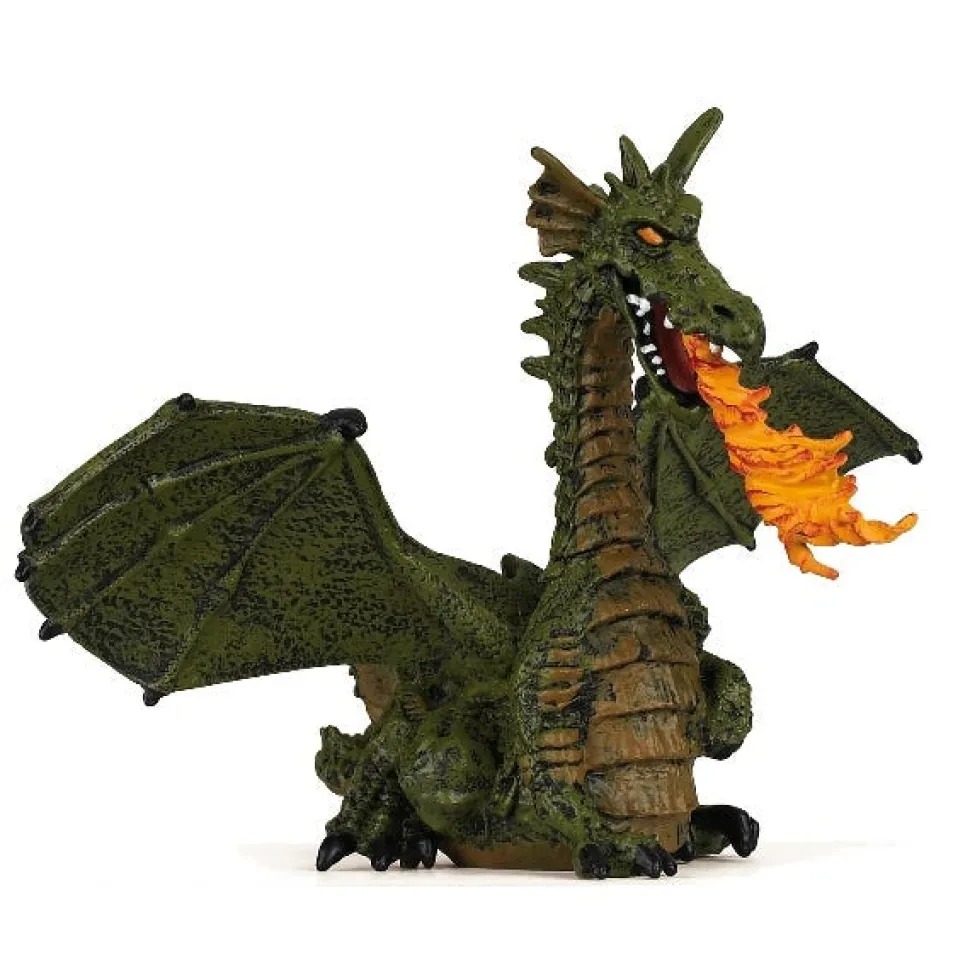 Papo Green Winged Dragon With Flame