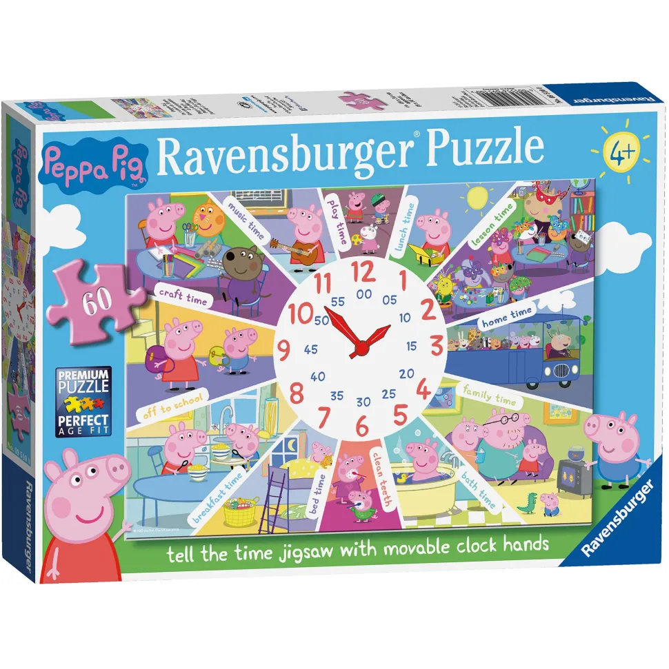 Ravensburger Peppa Pig Clock Puzzle 60 Piece Puzzle