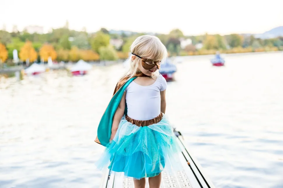 Super Duper Tutu, Cape And Mask Teal / Copper (4-6 years)