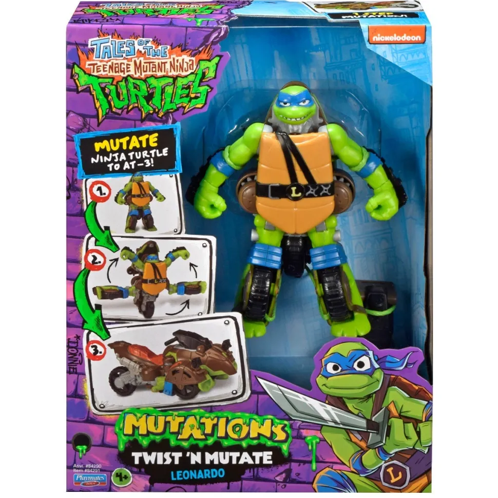 Tales Of The Teenage Mutant Ninja Turtle Twist N Mutate Figure To Vehicle - Leonardo